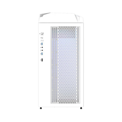 Gigabyte TYPE-C V2 C301 GLASS WHITE V2 Clear Tempered Glass Mesh Steel ATX Mid-Tower Desktop Chassis