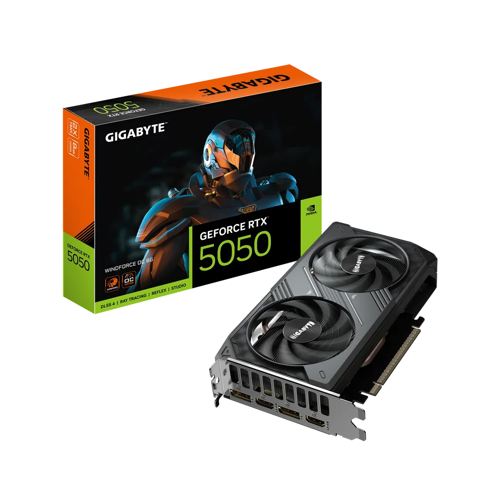 Gigabyte GeForce RTX 5050 WINDFORCE OC 8GB GDDR6 128-bit PCIe 5.0 Desktop Graphics Card