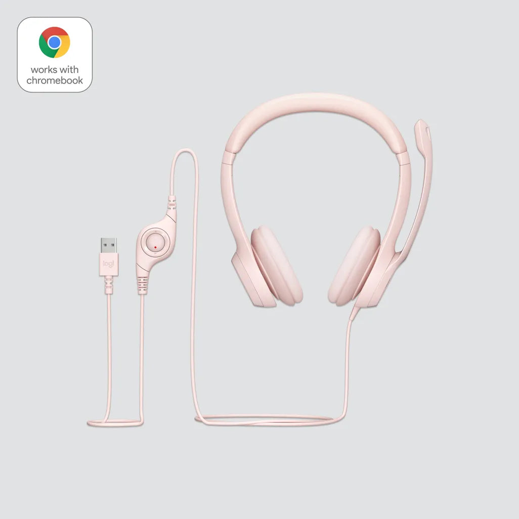 Logitech H390 Rose USB Wired Headset