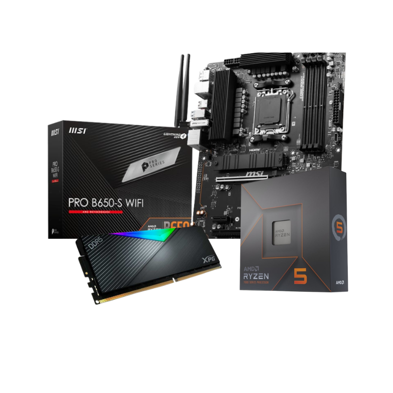 Ryzen 5 7600X / MSI PRO B650 S WIFI AMD AM5 ATX Gaming Motherboard / Adata XPG LANCER RGB 16GB(1x16GB) DDR5-5200MHz