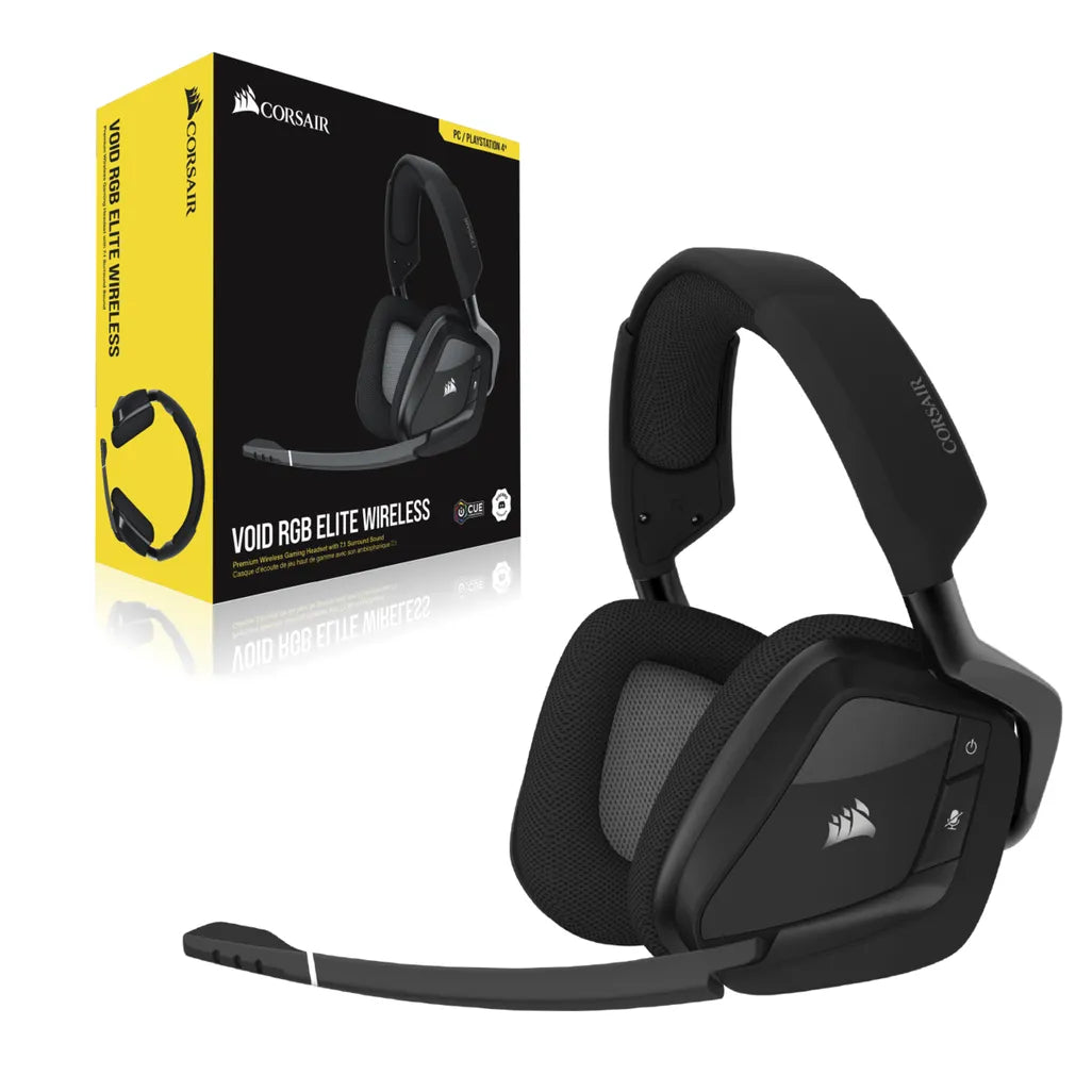 Corsair Void RGB Elite 7.1 Surround Sound Carbon Wireless Gaming Headset