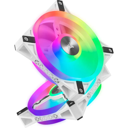 Corsair QL120 iCUE RGB LED 120mm PWM White Case Fan - 3 Pack