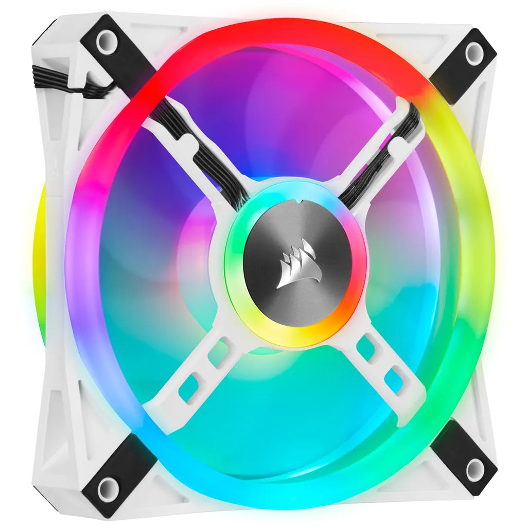 Corsair QL120 iCUE RGB LED 120mm PWM White Case Fan - 3 Pack