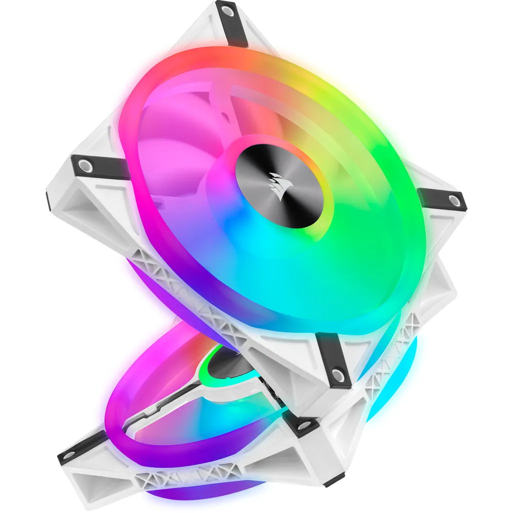 Corsair QL140 iCUE RGB LED 140mm PWM White Case Fan - 2 Pack