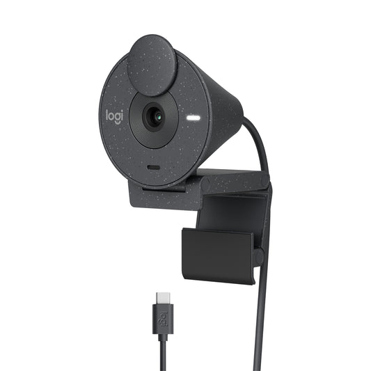 Logitech BRIO 300 Full HD 1080p Light Correction Noise-reducing Mic USB Type-C Graphite Webcam