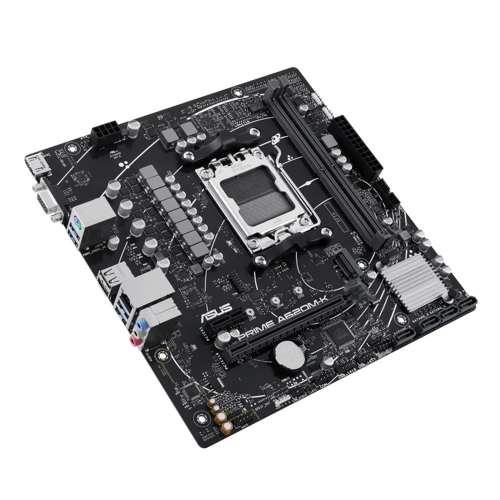 ASUS PRIME A620M-K AMD A620 Ryzen Socket AM5 Micro-ATX Desktop Motherboard