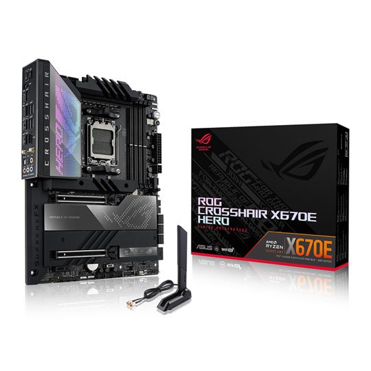 ASUS ROG CROSSHAIR X670E HERO AMD X670E Ryzen Socket AM5 ATX Desktop Motherboard