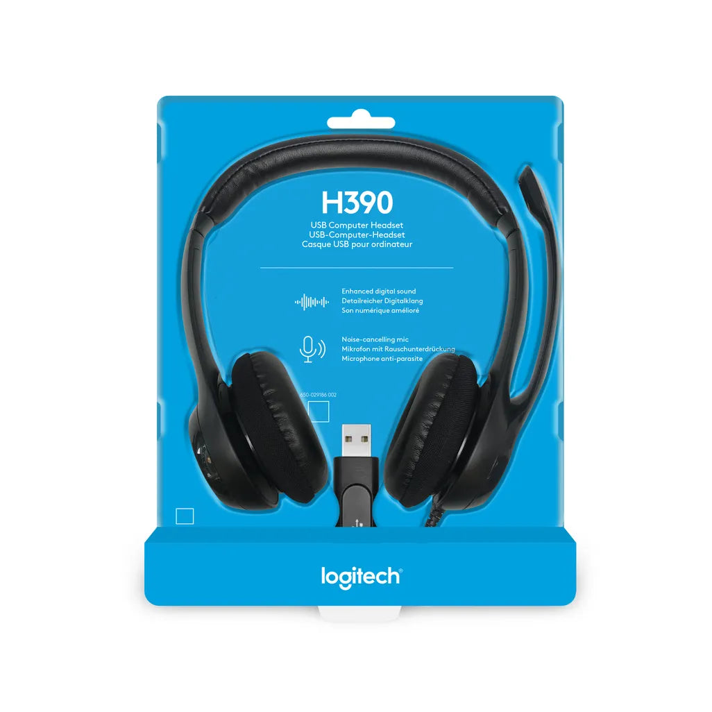 Logitech H390 Black USB Wired Headset