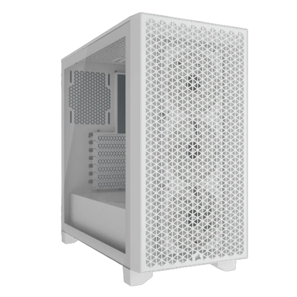 Corsair 3000D RGB AIRFLOW Clear Tempered Glass White Steel ATX Mid-Tower Desktop Chassis