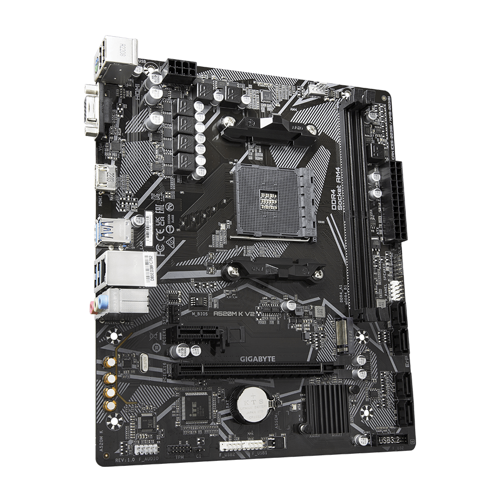 Gigabyte A520M K V2 AMD A520 Socket AM4 Micro-ATX Desktop Motherboard