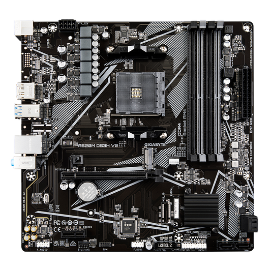 Gigabyte A520M DS3H V2 AMD A520 Ryzen Socket AM4 Micro-ATX Desktop Motherboard