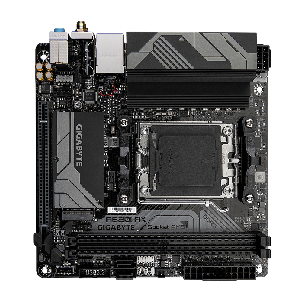 Gigabyte A620I AX Rev1.0 WiFi 6E AMD A620 Ryzen Socket AM5 Mini-ITX Desktop Motherboard