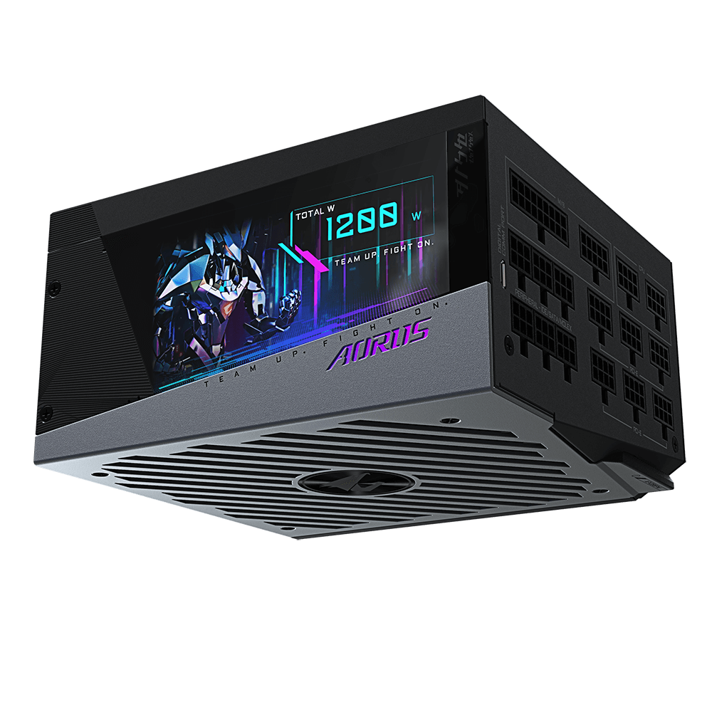 Gigabyte AORUS GP-AP1200PM 1200w 80+ Platinum Fully Modular ATX, RGB with LCD Display Power Supply