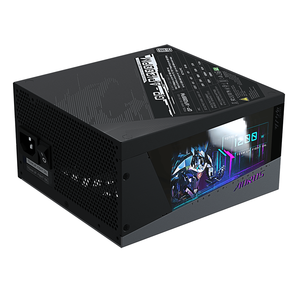 Gigabyte AORUS GP-AP1200PM 1200w 80+ Platinum Fully Modular ATX, RGB with LCD Display Power Supply