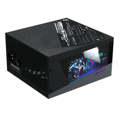 Gigabyte AORUS GP-AP1200PM 1200w 80+ Platinum Fully Modular ATX, RGB with LCD Display Power Supply