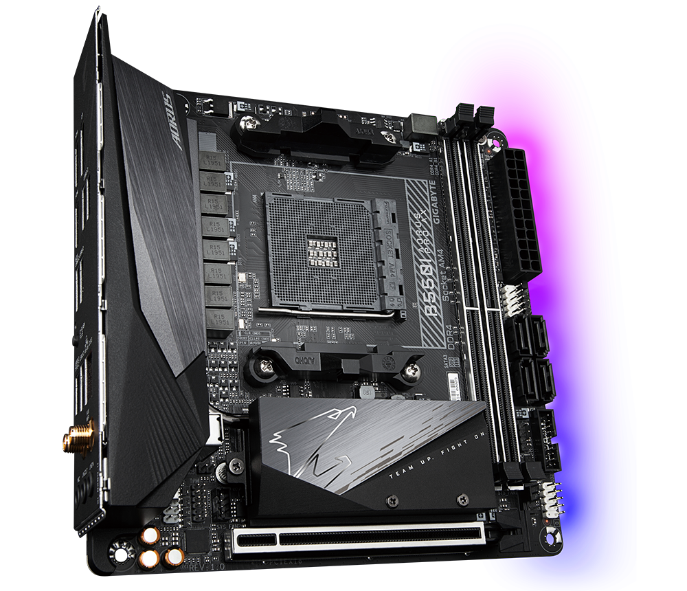 Gigabyte B550I AORUS PRO AX AMD B550 Ryzen Socket AM4 Mini-ITX Desktop Motherboard