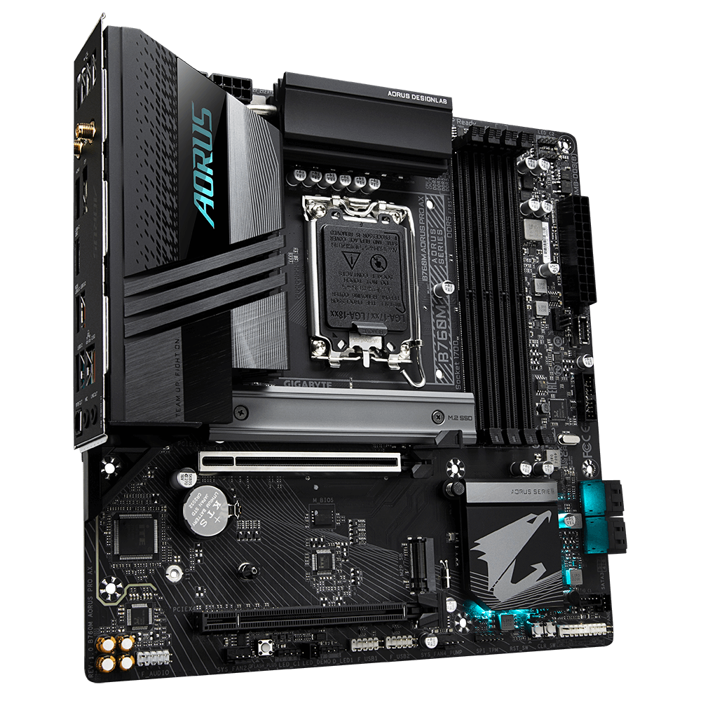 Gigabyte GA-B760M-AORUS-PRO-AX B760M AORUS PRO AX DDR5 WiFi Intel B760 Raptor Lake LGA 1700 Micro-ATX Desktop Motherboard
