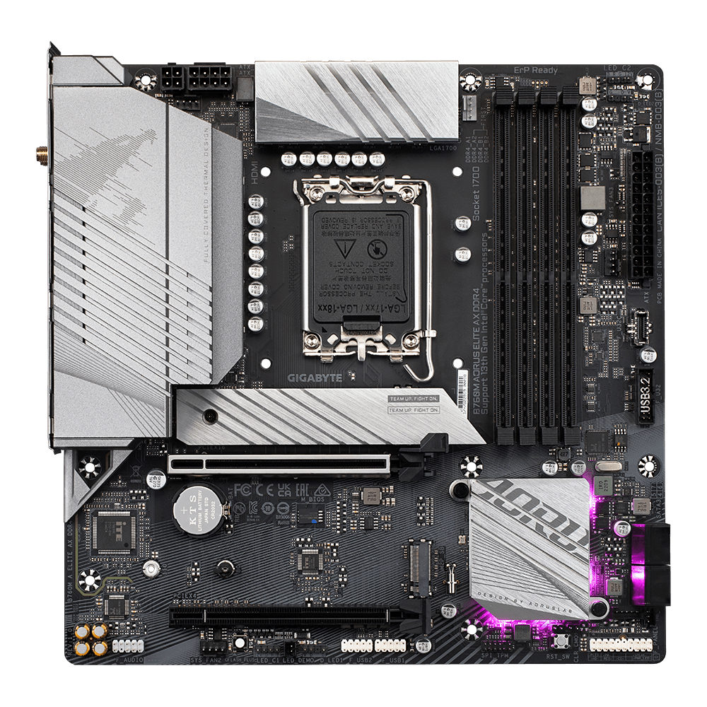 Gigabyte B760M AORUS ELITE WIFI6E DDR4 GEN5 Intel B760 LGA 1700 Raptor Lake Micro-ATX Desktop Motherboard