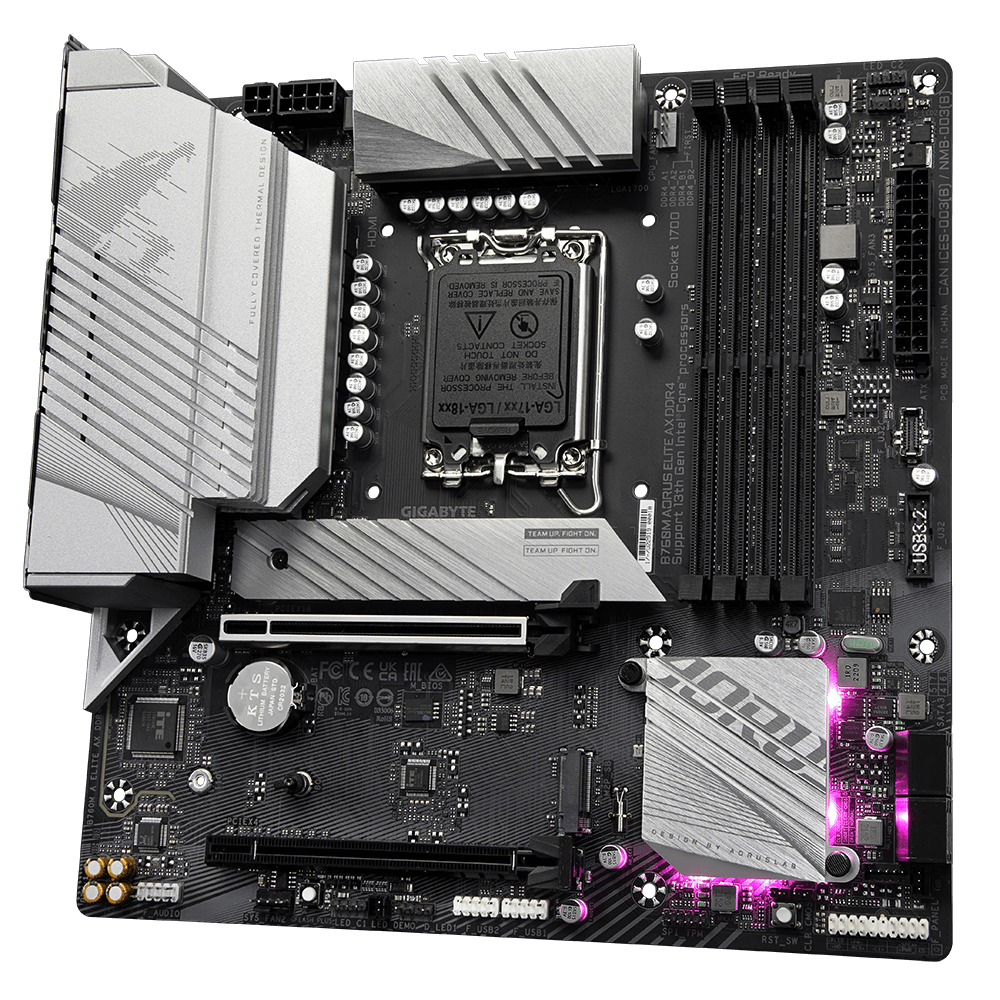 Gigabyte B760M AORUS ELITE WIFI6E DDR4 GEN5 Intel B760 LGA 1700 Raptor Lake Micro-ATX Desktop Motherboard