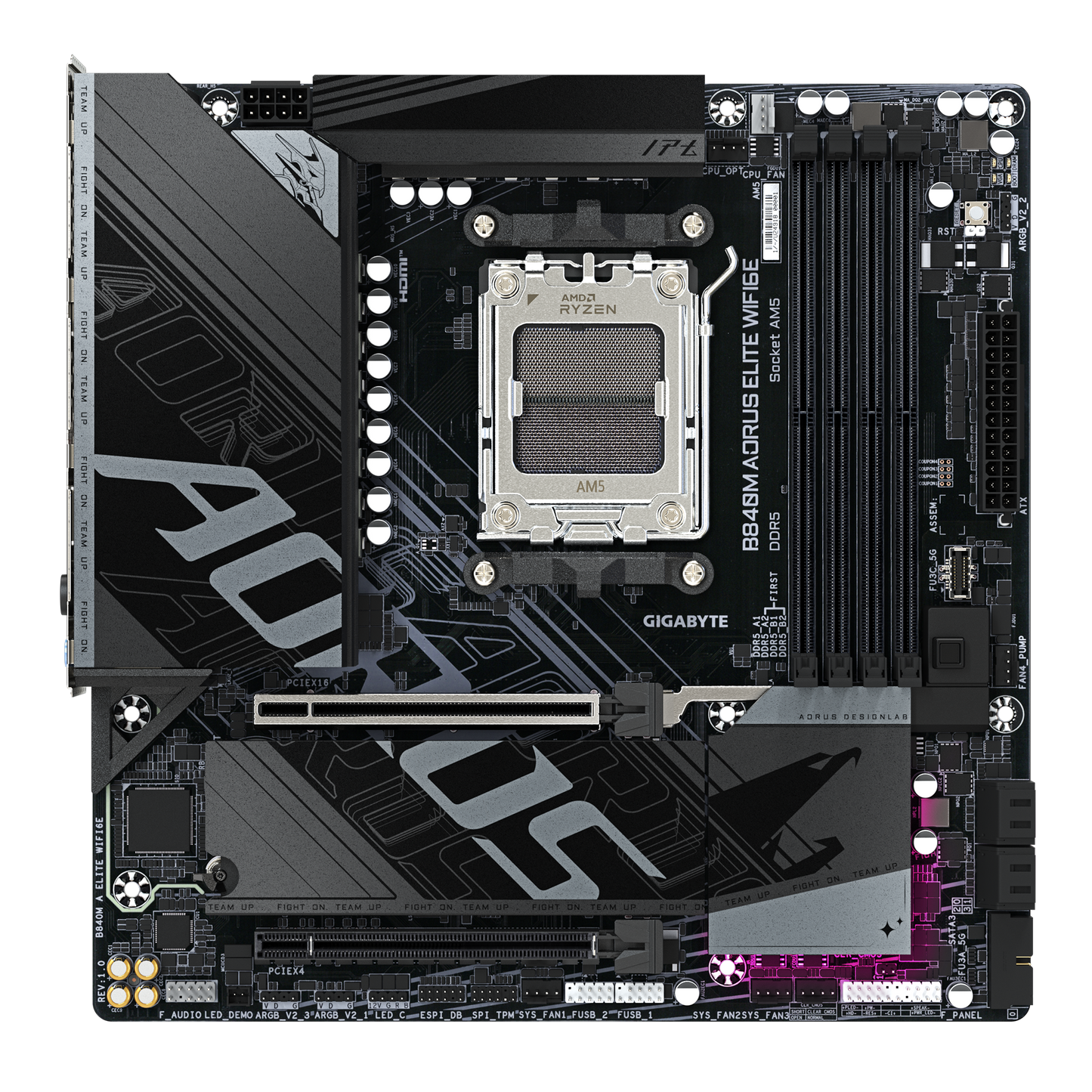 Gigabyte B840M AORUS ELITE WIFI6E AMD B840 Ryzen Socket AM5 Micro-ATX Desktop Motherboard
