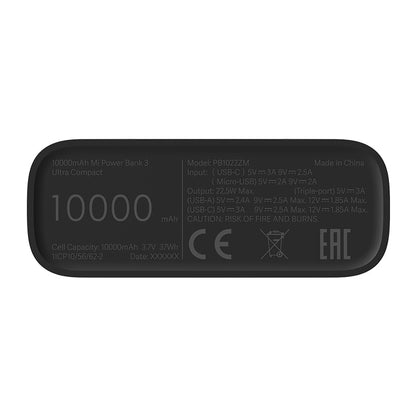 Xiaomi 10000mAh Mi Power Bank 3 Ultra Compact – Black