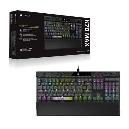 Corsair K70 MAX RGB Magnetic-Mechanical MGX Steel Grey Gaming Keyboard