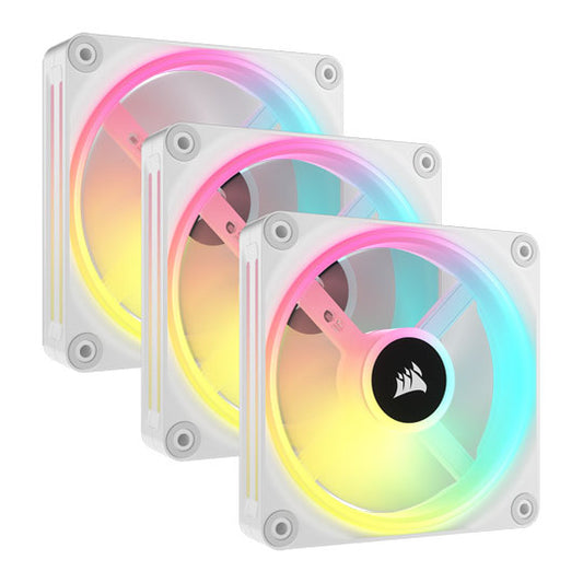 Corsair QX120 iCUE Link 120mm ARGB 120mm PWM 2400 RPM White Case Fan - Triple Pack & System Hub