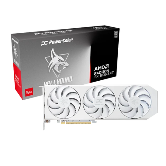 PowerColor Hellhound Spectral White AMD Radeon™ RX 9060 XT 16GB GDDR6