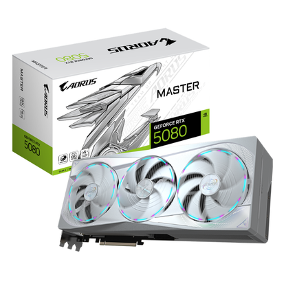 Gigabyte GeForce RTX 5080 AORUS MASTER ICE 16GB GDDR7 256-bit PCIe 5.0 Desktop Graphics Card