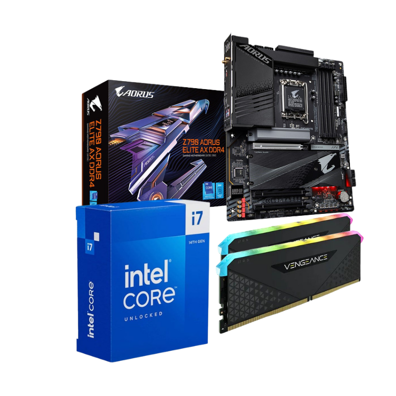 Intel Core i7-14700KF / Gigabyte Z790 AORUS ELITE DDR4 / Corsair Vengeance RGB (8x2) 16GB 3600MHz