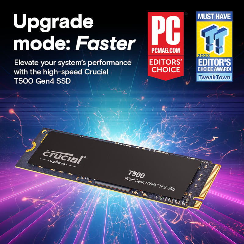 Crucial T500 1TB M.2 NVMe Gen4 NAND SSD