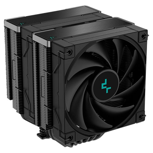 DeepCool AK620 Zero Dark All-Black Dual Tower CPU Air Cooler with 2X 120mm PWM Low Noise FDB Fans And 260W (Max) TDP - Black