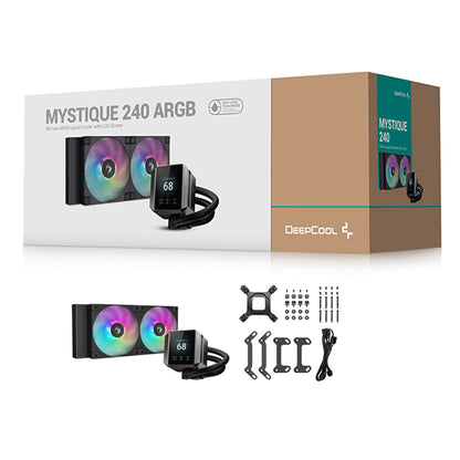 DeepCool MYSTIQUE 240 LCD 240mm All-In-One Black Liquid CPU Cooler