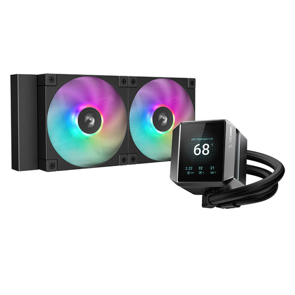 DeepCool MYSTIQUE 240 LCD 240mm All-In-One Black Liquid CPU Cooler