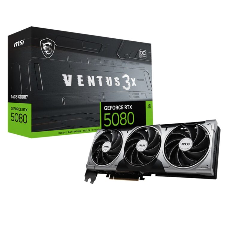 MSI GeForce RTX 5080 VENTUS 3X OC 16GB GDDR7 256-bit PCIe 5.0 Desktop Graphics Card