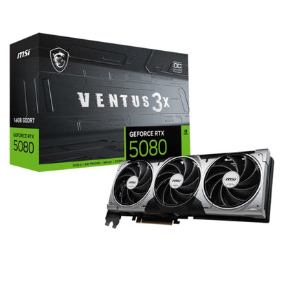 MSI GeForce RTX 5080 VENTUS 3X OC 16GB GDDR7 256-bit PCIe 5.0 Desktop Graphics Card