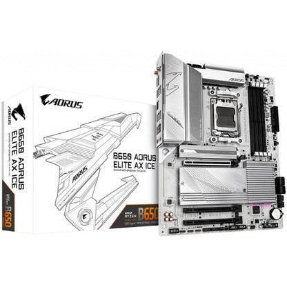 Gigabyte B650 AORUS ELITE AX ICE WiFi AMD B650 Ryzen Socket AM5 ATX Desktop Motherboard