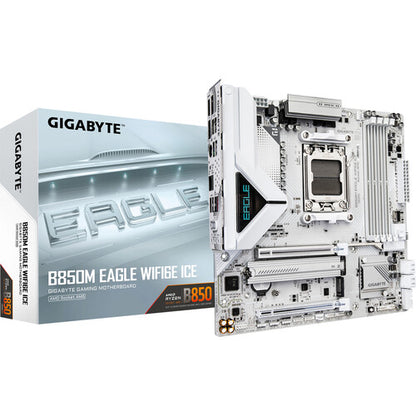 Gigabyte B850M EAGLE WIFI6E ICE AMD B850 Ryzen Socket AM5 White Micro-ATX Desktop Motherboard