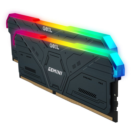 Geil Gemini RGB 32GB KIT(2X16GB) 6000MHz DDR5 Desktop Gaming Memory – Grey