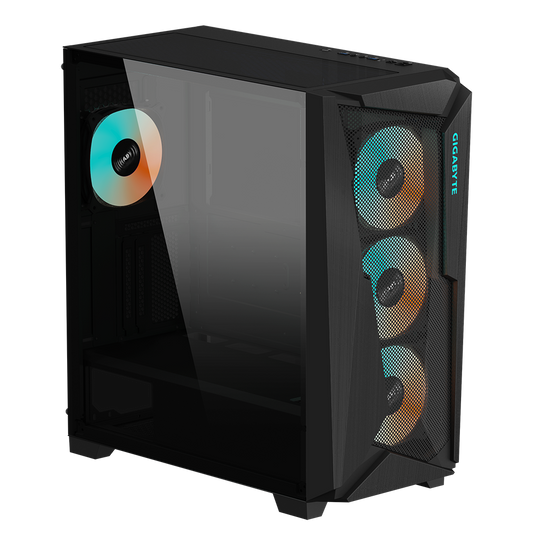 Gigabyte C301 GLASS V2 Clear Tempered Glass Mesh Steel Black ATX Mid-Tower Desktop Chassis