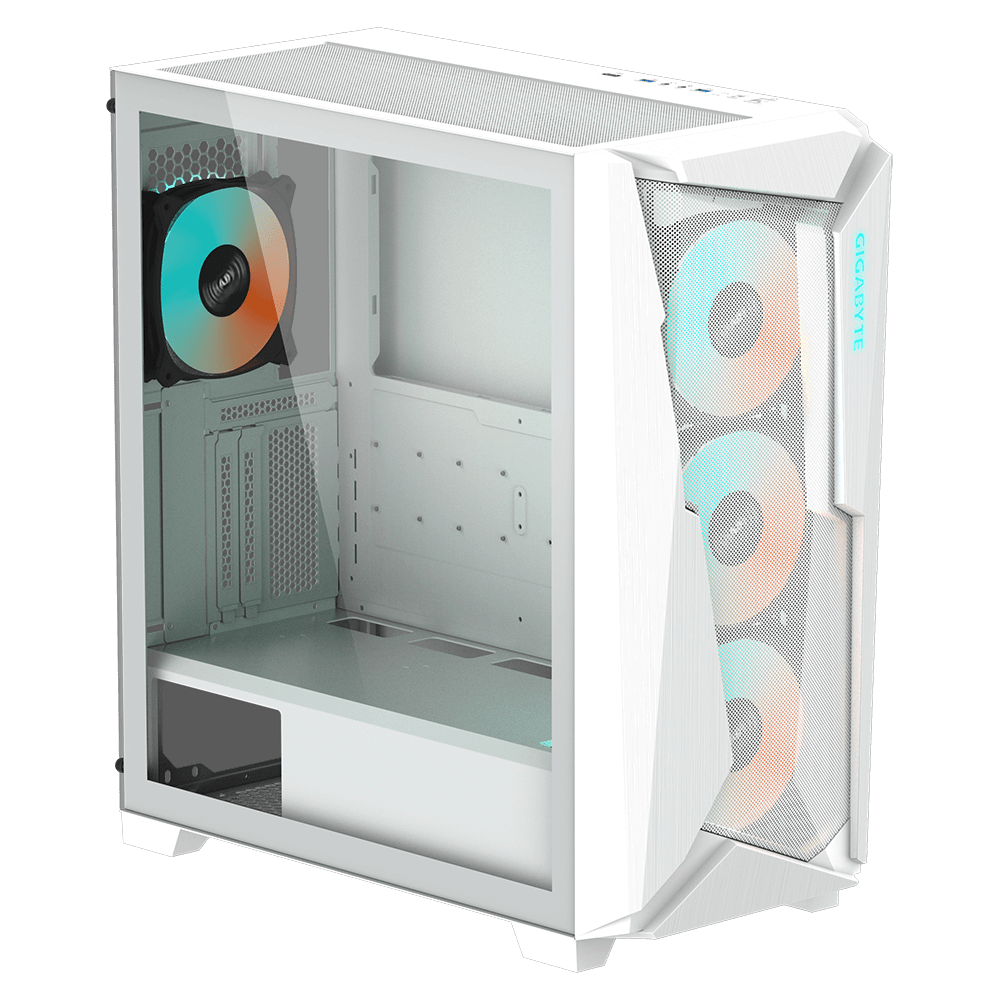 Gigabyte C301 Glass V2 Mid Tower Gaming PC Case White GB-C301GW V2