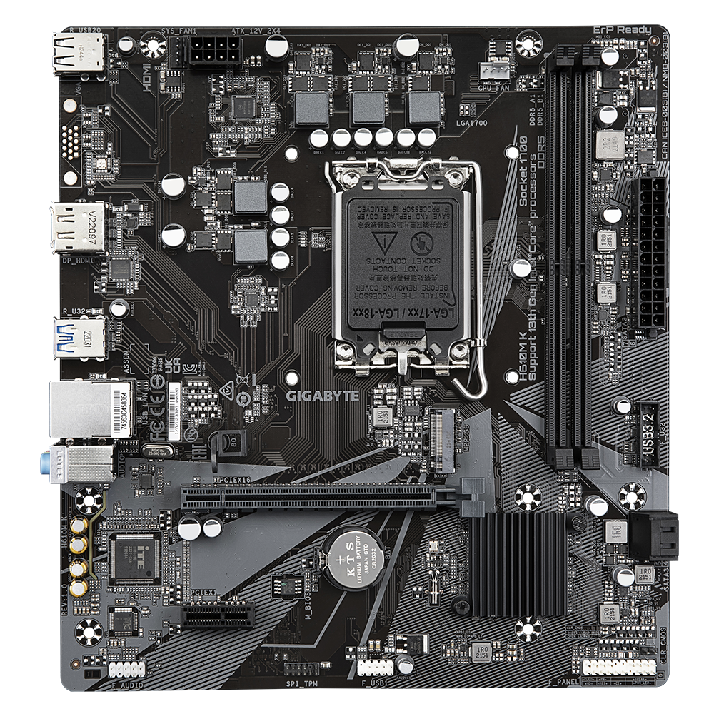 Gigabyte H610M K Ultra Durable DDR4 H610M-K-DDR4 Intel H610 LGA 1700 Raptor Lake Micro-ATX Desktop Motherboard