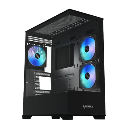 Raidmax I801 ATX|Micro-ATX|Mini-ITX|E-ATX ARGB Gaming Chassis – Black