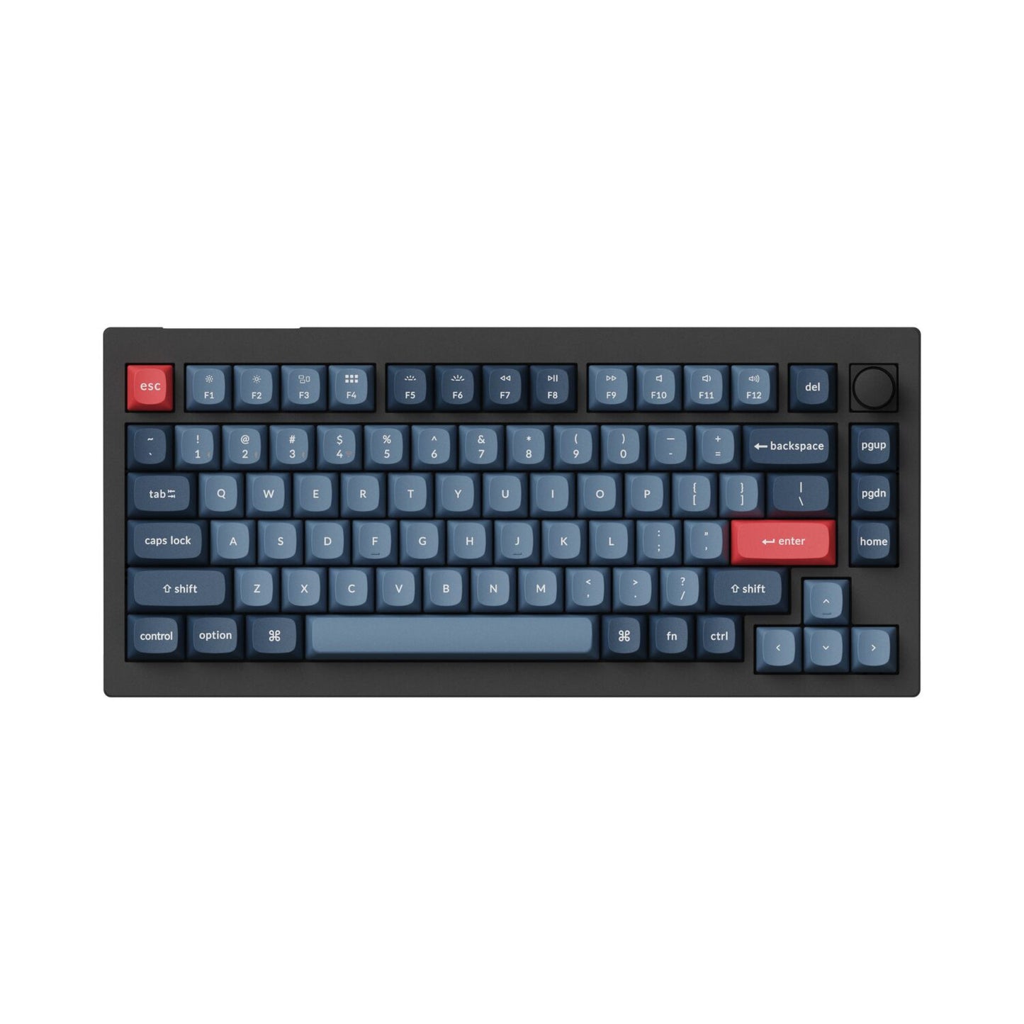 Keychron V1 Max QMK/VIA Wireless Custom Mechanical Keyboard | RED Switches - Black