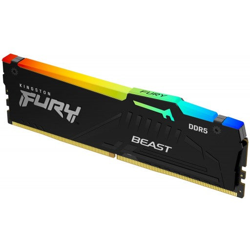 Kingston Fury Beast RGB 8GB(1x8GB) DDR5-5600MHz CL40 1.25V Black Desktop Memory