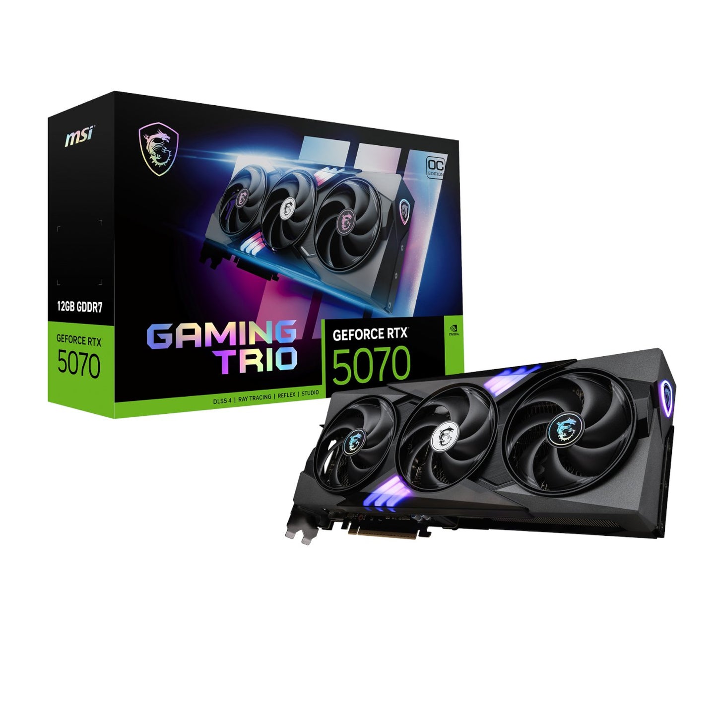 MSI GeForce RTX 5070 GAMING TRIO OC 12GB Graphics Card – Black