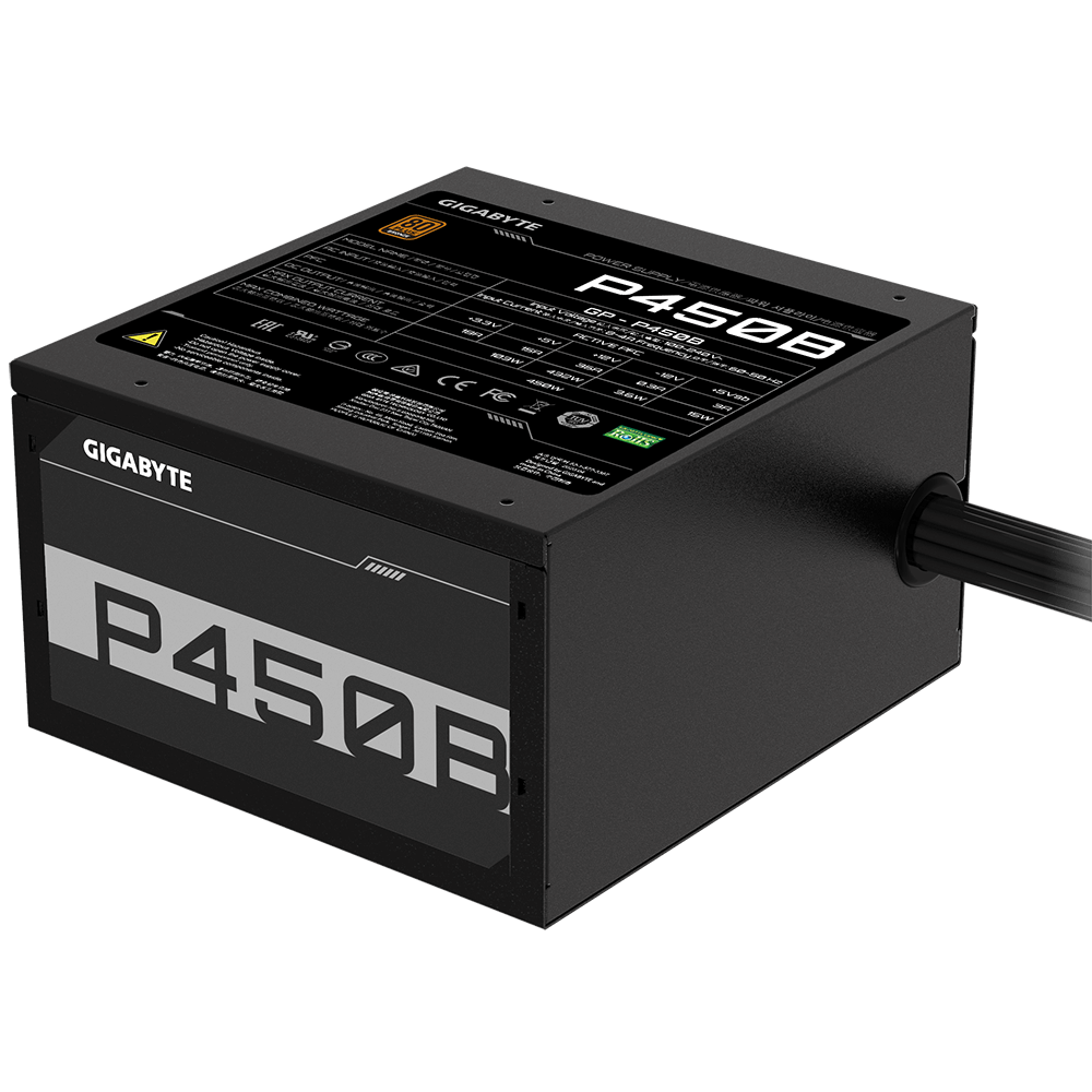 Gigabyte GP-P450B 450W 80 Plus Bronze Non-Modular Black Desktop Power Supply