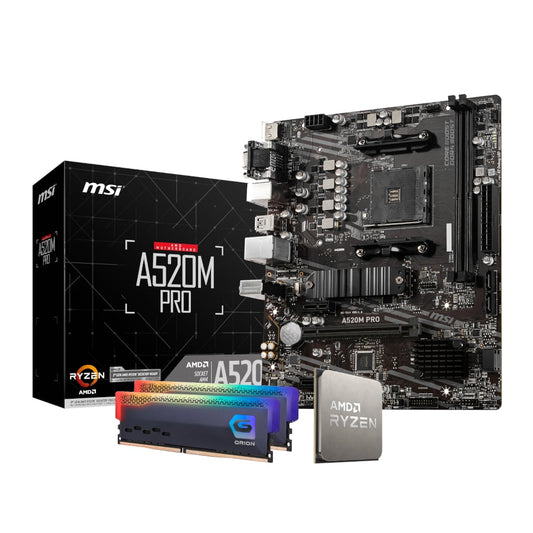 AMD Ryzen 5 5600GT 6-Core /  MSI A520M Chipset AM4 Micro-ATX Motherboard / Patriot Viper Steel ARGB 16GB (2x8GB) DDR4-3600Mhz RAM