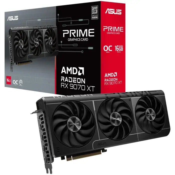 ASUS Radeon RX 9070 XT PRIME OC 16GB GDDR6 256-Bit PCIe 5.0 Desktop Graphics Card