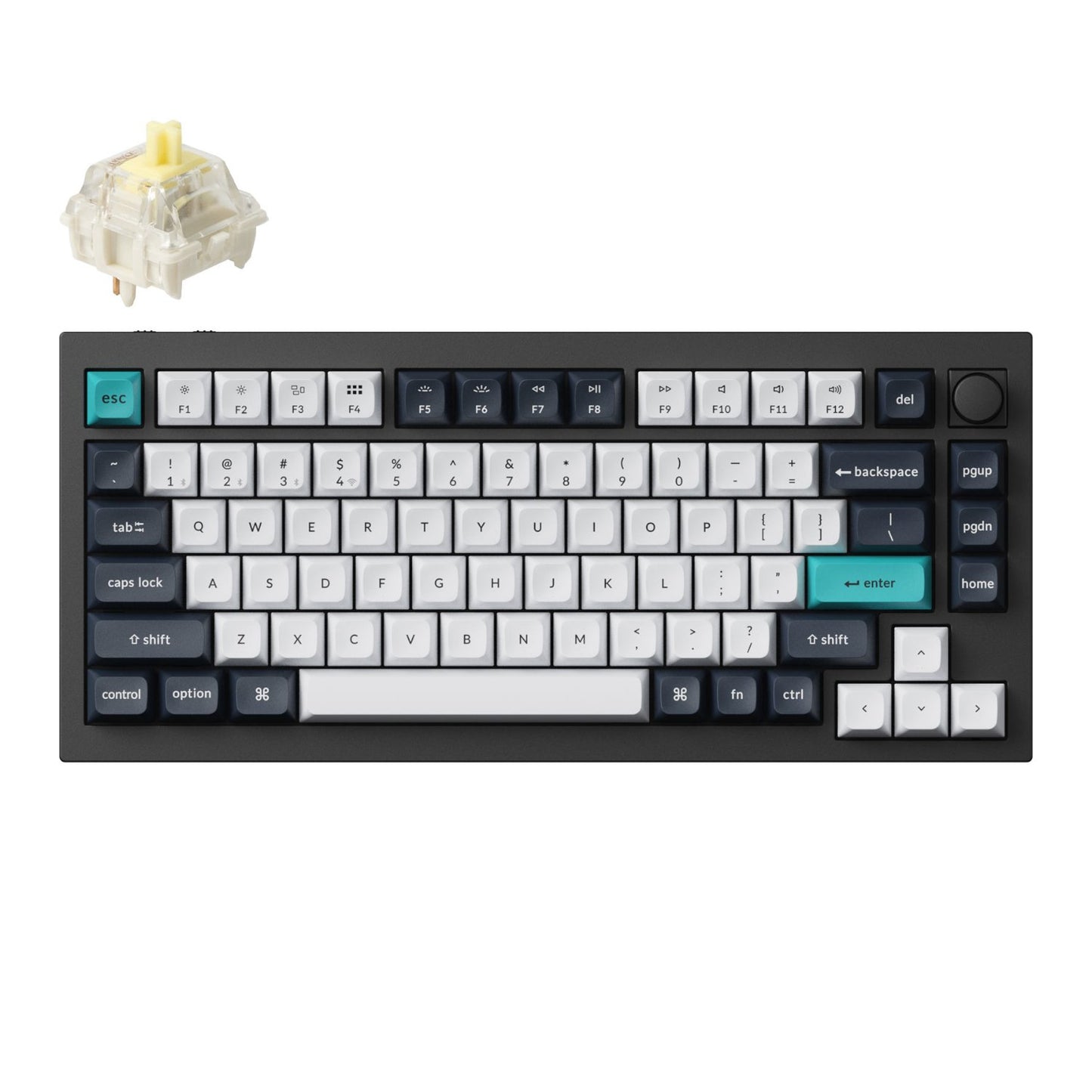 Keychron Q1 Max QMK/VIA RGB Wireless Custom Mechanical Keyboard (Gateron BANANA Switches) – Black